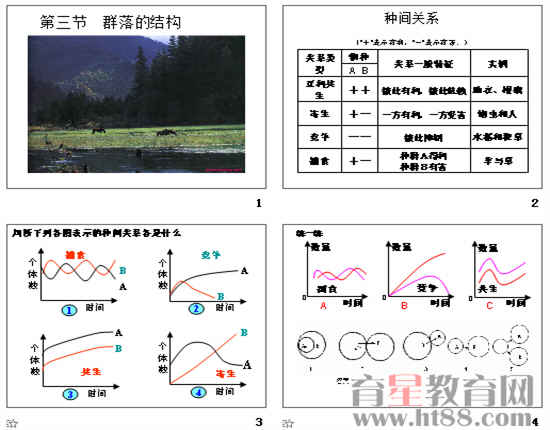 通过种间关系的介绍,对教材提供的资料进行了分析,阐述了群落的空间